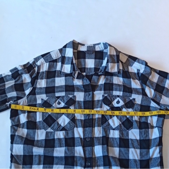 Sz L Eddie Bauer Buttoned Flannel Buffalo Plaid Checkered Fitted Shirt - Picture 2 of 3